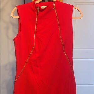 Red Calvin Klein Dress with zippers